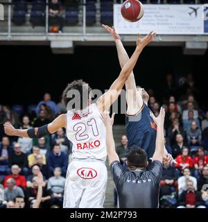 L'illustration montre le début du match de basket-ball entre Anvers Giants et Bruxelles, première demi-finale de la coupe belge, samedi 26 janvier 2019 à Anvers. BELGA PHOTO DAVID PINTENS Banque D'Images