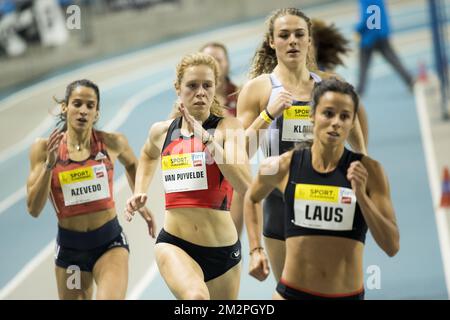 Belge Margo Van Puyvelde photographié en action lors des championnats belges d'athlétisme en salle, samedi 09 février 2019 à Gand. BELGA PHOTO JASPER JACOBS Banque D'Images