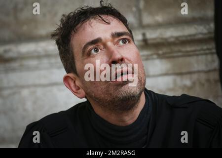 L'avocat Sébastien Courtoy, défendant Mehdi Nemmauche, photographié en dehors de la session de l'annonce des sanctions au procès pour l'attentat terroriste au Musée juif de Bruxelles, au Palais de Justice de Bruxelles, lundi 11 mars 2019. Nemmauche et Bendrer sont accusés d'avoir commis un attentat terroriste le 24 mai 2014 au Musée juif de Bruxelles, tuant quatre personnes. BELGA PHOTO THIERRY ROGE Banque D'Images