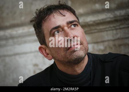 L'avocat Sébastien Courtoy, défendant Mehdi Nemmauche, photographié en dehors de la session de l'annonce des sanctions au procès pour l'attentat terroriste au Musée juif de Bruxelles, au Palais de Justice de Bruxelles, lundi 11 mars 2019. Nemmauche et Bendrer sont accusés d'avoir commis un attentat terroriste le 24 mai 2014 au Musée juif de Bruxelles, tuant quatre personnes. BELGA PHOTO THIERRY ROGE Banque D'Images