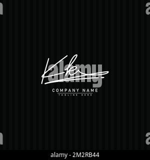 Modèle de logo vectoriel de la lettre KB initiale en style signature manuscrite Illustration de Vecteur