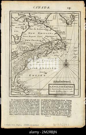 L'Empire anglais en Amérique, Newfound-Land, Canada, Hudsons Bay & c. À plano , Atlantic Coast America, Maps, Early Works to 1800, North America, Maps, Early Works to 1800 Norman B. Leventhal Map Center Collection Banque D'Images