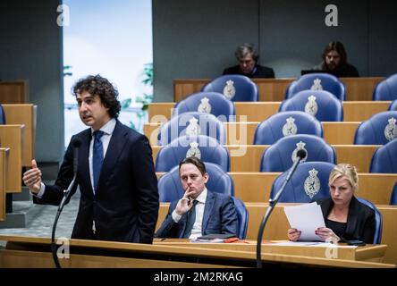 LA HAYE - Jesse Klaver (Groenlinks), Henk Nijboer (PvdA) et Attje Kuiken (PvdA) lors d'un débat sur le Mémorandum d'automne 2022. ANP BART MAAT pays-bas hors - belgique hors Banque D'Images