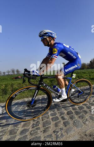 Tchèque Zdenek Stybar de Deceuninck - Quick-Step photographié lors de la course cycliste 'E3 BinckBank Classic', 203,9km de et à Hrelbeke, vendredi 29 mars 2019. BELGA PHOTO DIRK WAEM Banque D'Images