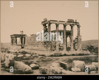 Érechtheion et Caryatides, sud , temples grecs, sites archéologiques, Erechtheum Athènes, Grèce. Collection Nicholas Catsimpolas Banque D'Images