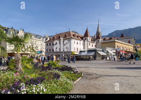 Vieille ville de Merano, province autonome de Bolzano, Tyrol du Sud, Italie du Nord Banque D'Images