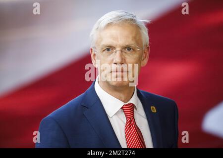 Latvian Prime Minister Krisjanis Karins arrives at the EU summit meeting, Wednesday 10 April 2019, at the European Union headquarters in Brussels. BELGA PHOTO THIERRY ROGE Stock Photo