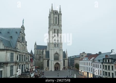 L'illustration montre la cathédrale Sint-Baafskathedraal à Gand, mardi 16 avril 2019. BELGA PHOTO JAMES ARTHUR GEKIERE Banque D'Images