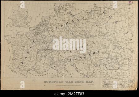 Carte de la zone de guerre européenne , Guerre mondiale, 1914-1918, cartes, Europe, Cartes Norman B. Leventhal Map Centre Collection Banque D'Images