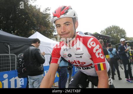 Victor Campenaerts Belge de Lotto Soudal photographié à la huitième étape de l'édition 101st de la course cycliste Giro d'Italia, 239km de Tortoreto Lido à Pesaro, Italie, samedi 18 mai 2019. BELGA PHOTO YUZURU SUNADA FRANCE OUT Banque D'Images