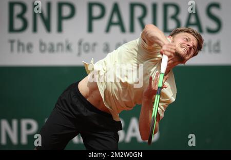 Belge David Goffin photographié lors d'une session de formation avant le tournoi de tennis Roland Garros, à Paris, France, le mercredi 22 mai 2019. Le tirage principal du Grand Chelem Roland Garros de cette année a lieu du 26 mai au 9 juin. BELGA PHOTO VIRGINIE LEFOUR Banque D'Images