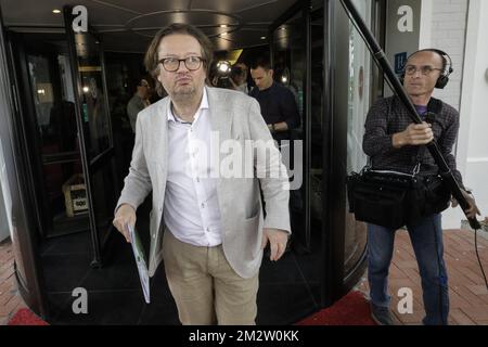 Marc Coucke, président de la Ligue Pro, photographié après une réunion extraordinaire du conseil d'administration de la Ligue Pro Jupiler à Diegem, le mercredi 22 mai 2019. BELGA PHOTO THIERRY ROGE Banque D'Images