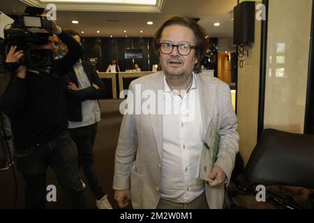 Marc Coucke, président de la Ligue Pro, photographié après une réunion extraordinaire du conseil d'administration de la Ligue Pro Jupiler à Diegem, le mercredi 22 mai 2019. BELGA PHOTO THIERRY ROGE Banque D'Images