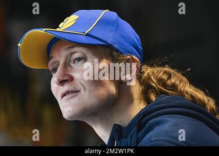 Belgian boxer Delfine Persoon pictured during a training session in preparation of her fight against Irish Katie Taylor, Thursday 23 May 2019 in Lichtervelde. Persoon is 10-time WBC World Champion. She will fight Taylor in Madison Garden, New York on June 1st 2019. BELGA PHOTO DIRK WAEM Stock Photo