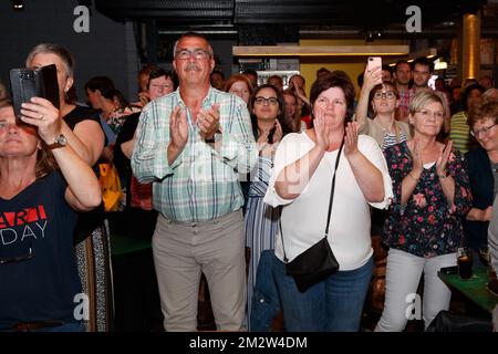 Illustration picture shows the post-election meeting of Flemish socialist party sp.a, in Brussels, Sunday 26 May 2019. Belgium had regional, federal and European elections on Sunday. BELGA PHOTO KURT DESPLENTER Stock Photo