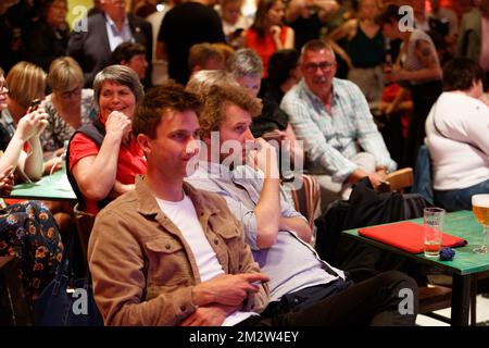 Illustration picture shows the post-election meeting of Flemish socialist party sp.a, in Brussels, Sunday 26 May 2019. Belgium had regional, federal and European elections on Sunday. BELGA PHOTO KURT DESPLENTER Stock Photo