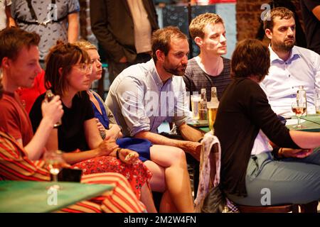 Illustration picture shows the post-election meeting of Flemish socialist party sp.a, in Brussels, Sunday 26 May 2019. Belgium had regional, federal and European elections on Sunday. BELGA PHOTO KURT DESPLENTER Stock Photo