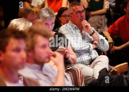 Illustration picture shows the post-election meeting of Flemish socialist party sp.a, in Brussels, Sunday 26 May 2019. Belgium had regional, federal and European elections on Sunday. BELGA PHOTO KURT DESPLENTER Stock Photo