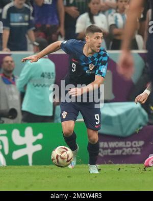 12/13/2022, Lusail iconic Stadium, Doha, QAT, coupe du monde FIFA 2022, demi-finales, Argentine contre Croatie, dans la photo l'avant de Croatie Andrej Kramaric Banque D'Images