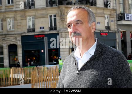 Watermael-Boitsfort / Watermaal-Bosvoorde mayor Ecolo Olivier Deleuze arrives for a party bureau of French-speaking green party Ecolo, Monday 27 May 2019 in Brussels, after yesterday's regional, federal and European elections. BELGA PHOTO BRUNO FAHY Stock Photo