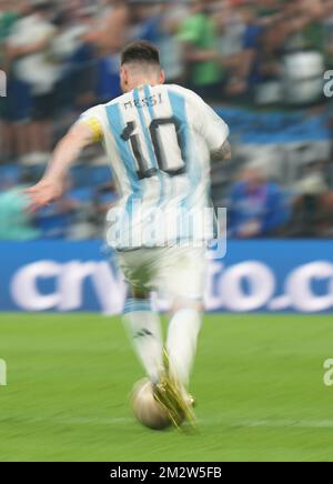 12/13/2022, Lusail Iconic Stadium, Doha, QAT, coupe du monde de la FIFA 2022, demi-finales, Argentine contre Croatie, dans la photo l'avant de l'Argentine Lionel Messi Banque D'Images