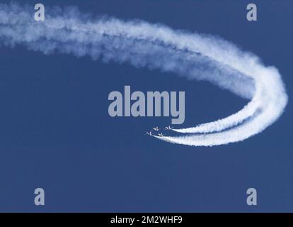 L'équipe d'exposition USAF Thunderbird lors des courses de Reno Air 2008 45th à l'aéroport de Stead Reno Nevada USA Banque D'Images