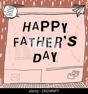 Affichage conceptuel Journée des pères heureux. Mot pour le temps de l'année pour célébrer les pères partout dans le monde Banque D'Images