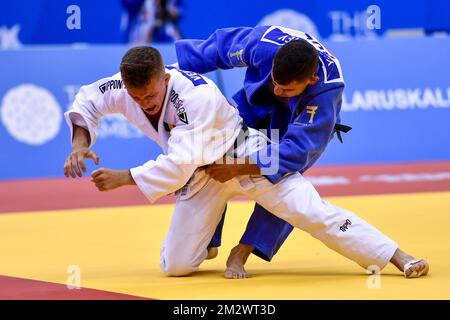 Judoka belge Jorre Verstraeten photographiée en action lors de la compétition de judo hommes -60kg aux Jeux européens de Minsk, Biélorussie, samedi 22 juin 2019. La deuxième édition des "Jeux européens" a lieu du 21 au 30 juin à Minsk, en Biélorussie. La Belgique présentera 51 athlètes de 11 sports. BELGA PHOTO DIRK WAEM Banque D'Images