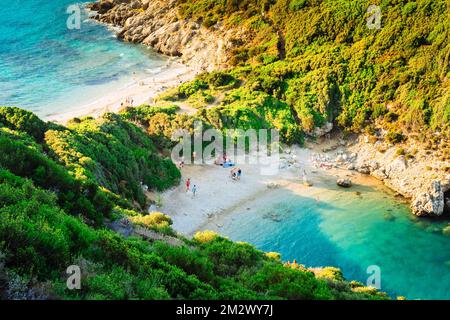 Plage de Timoni sur Korfu, Grèce Banque D'Images