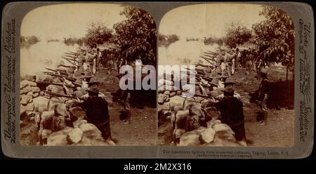 Fighting from breastworks, Taguig, Philippine Islands , Firearms, Soldiers, Campaigns & battles, Obstacles Military science, Philippines, History, Philippine American War, 1899-1902 Stock Photo