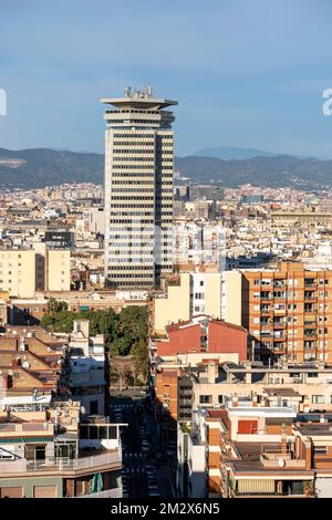 Vue aérienne de Montjuic de la ville de Barcelone en Catalogne Espagne Banque D'Images