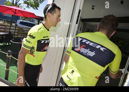 Richie australienne porte de Trek-Segafredo photographiée pendant le premier jour de repos de l'édition 106th de la course cycliste Tour de France, à Albi, mardi 16 juillet 2019 en France. Le Tour de France de cette année commence à Bruxelles et se déroule de 6 juillet à 28 juillet. BELGA PHOTO YORICK JANSENS Banque D'Images