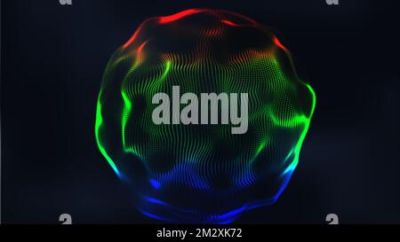 Sphère de points. Arrière-plan de particules abstraites avec sphère. Interface de globalisation. Sens de la science et de la technologie graphiques abstraits. Banque D'Images