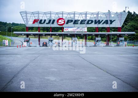 L'illustration montre le circuit de course « Fuji Speedway », pendant les préparatifs avant l'épreuve olympique « Ready Steady Tokyo - Cycling » de dimanche, à Tokyo, le vendredi 19 juillet 2019. BELGA PHOTO ROB WALBERS Banque D'Images