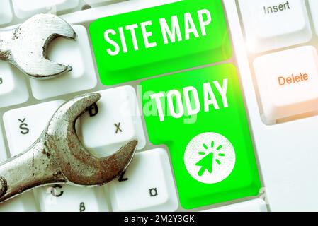 Affiche affichant le plan du site. Présentation de l'entreprise conçue pour aider les utilisateurs et les moteurs de recherche à naviguer sur le site Banque D'Images