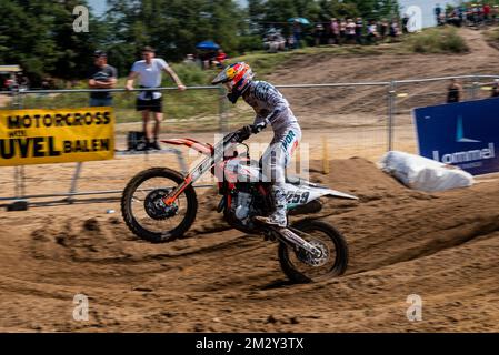 Glenn Coldenhoff hollandais photographié en action pendant la course de MXGP à l'épreuve de motocross GP Limburg à Lommel, dimanche 04 août 2019. BELGA PHOTO JONAS ROOSENS Banque D'Images