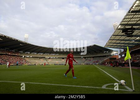 Geoffry Hairemans d'Anvers photographié pendant le match de l'équipe belge de football Royal Antwerp FC contre le club tchèque Viktoria Plzen lors du troisième tour de qualification de l'UEFA Europa League, jeudi 08 août 2019 à Bruxelles. BELGA PHOTO KRISTOF VAN ACCOM Banque D'Images