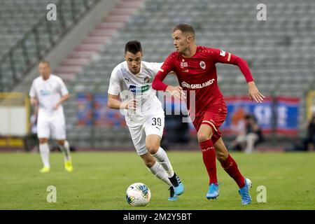 Geoffry Hairemans d'Anvers photographié pendant le match de l'équipe belge de football Royal Antwerp FC contre le club tchèque Viktoria Plzen lors du troisième tour de qualification de l'UEFA Europa League, jeudi 08 août 2019 à Bruxelles. BELGA PHOTO KRISTOF VAN ACCOM Banque D'Images