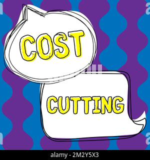 Texte de l'écriture manuscrite La réduction des coûts. Photo conceptuelle Les mesures mises en oeuvre pour réduire les charges et d'amélioration de profit Banque D'Images
