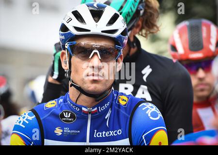 Tchèque Zdenek Stybar de Deceuninck - Quick-Step photographié au début de la quatrième étape de la course cycliste de Binckbank Tour, de et à Houffalize (96,2km), jeudi 15 août 2019. BELGA PHOTO DAVID STOCKMAN Banque D'Images