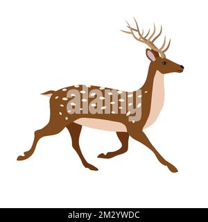 Cerf à main plat Vector Illustration de Vecteur