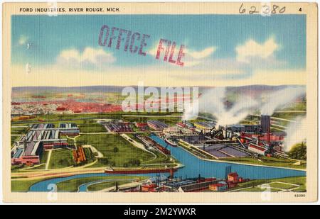 Ford Industries, River Rouge, Michigan , Installations industrielles, Rivers, Tichnor Brothers Collection, cartes postales des États-Unis Banque D'Images