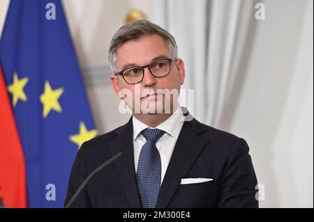 Vienne, Autriche. 14th décembre 2022. Conseil des ministres du gouvernement fédéral à la Chancellerie fédérale avec le ministre fédéral des Finances, Dr. Magnus Brunner (ÖVP) Banque D'Images