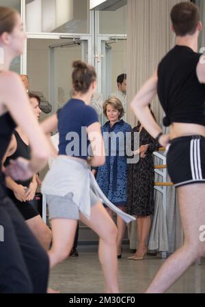 La reine Mathilde de Belgique en photo à l'école Juilliard à marge de la session de 74th de l'Assemblée générale des Nations Unies (AGNU 74), à New York, États-Unis d'Amérique, le lundi 23 septembre 2019. BELGA PHOTO BENOIT DOPPAGNE Banque D'Images