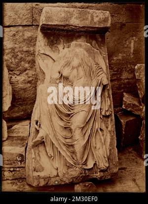 Fragment from balustrade of the Temple of Athena Nike, Athens , Friezes Entablature components, Archaeological sites, Bas-reliefs, Temple of Athena Nike Athens, Greece. Nicholas Catsimpoolas Collection Stock Photo