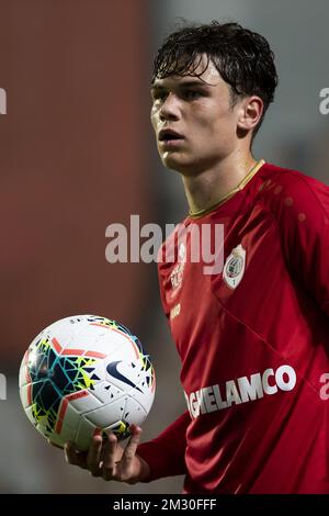 Robbe Quirynen d'Anvers photographié lors d'un match de football entre le Royal Antwerp FC et Sporting Lokeren (1B), le jeudi 26 septembre 2019 à Anvers, dans la finale 1/16th de la coupe belge Croky. BELGA PHOTO KRISTOF VAN ACCOM Banque D'Images