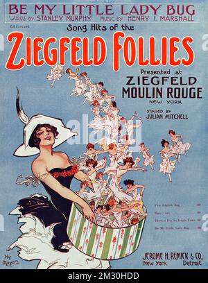 Ziegfeld Follies, Moulin Rouge New York, affiche ancienne 1912 - Bebe My Little Lady Bug Banque D'Images