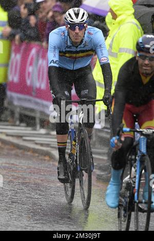 Le Belge Tim Declercq photographié en action pendant la course masculine aux Championnats du monde de route UCI à Harrogate, dans le North Yorkshire, au Royaume-Uni, dimanche 29 septembre 2019. Les mondes ont lieu du 21 au 29 septembre. BELGA PHOTO YORICK JANSENS Banque D'Images