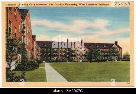 Franklin Levering Cary Memorial Hall, Purdue University, West Lafayette, Indiana, universités et collèges, Tichnor Brothers Collection, cartes postales des États-Unis Banque D'Images