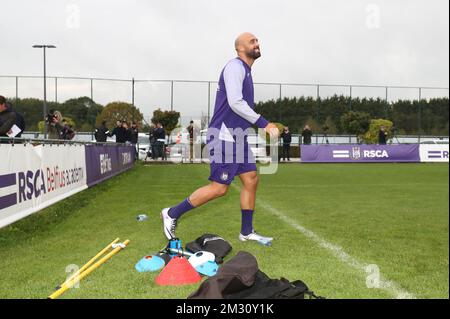 Anthony Vanden Borre d'Anderlecht photographié lors d'une séance d'entraînement de l'équipe belge de football de première ligue RSC Anderlecht avec leur nouvel entraîneur en chef, le mardi 08 octobre 2019 à Bruxelles. BELGA PHOTO VIRGINIE LEFOUR Banque D'Images